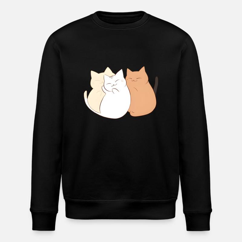3 chats heureux - Sweat bio ROLLER Stanley/Stella Unisexe - noir