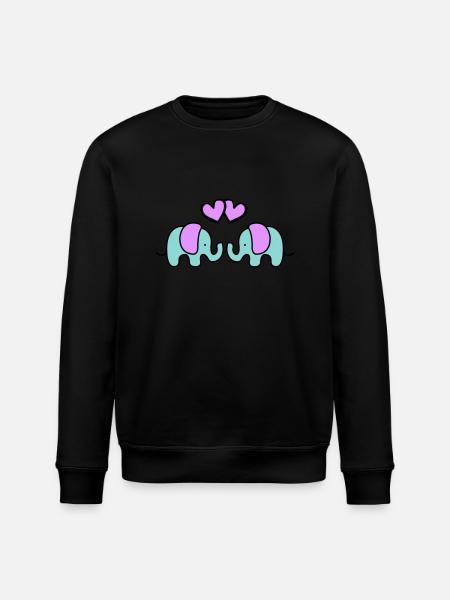 Baby Elephants - Stanley/Stella ROLLER Unisex Organic Sweatshirt - black