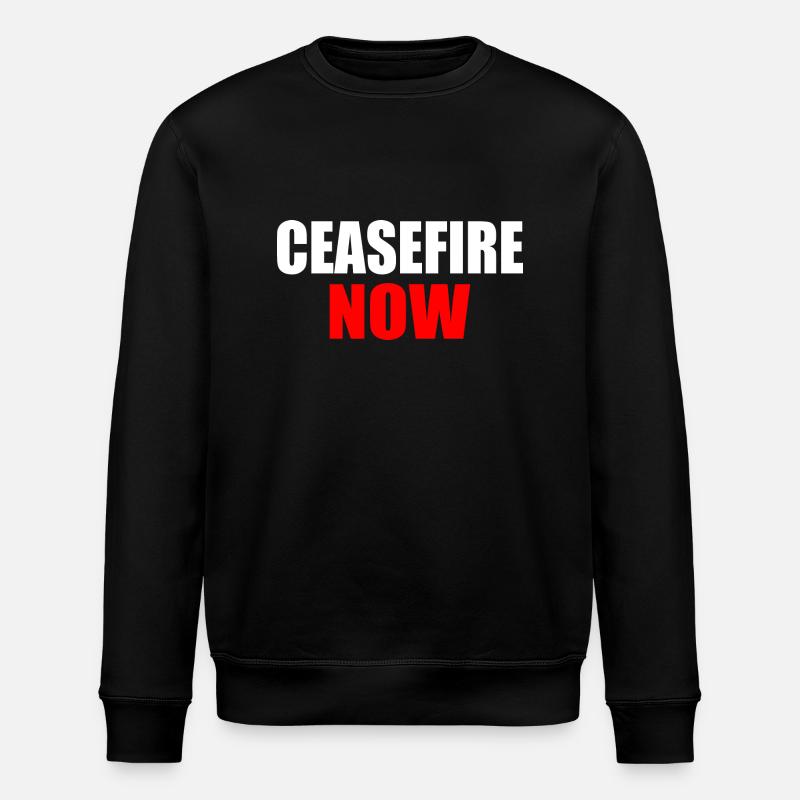 Ceasefire now - Stanley/Stella ROLLER Unisex Organic Sweatshirt - black