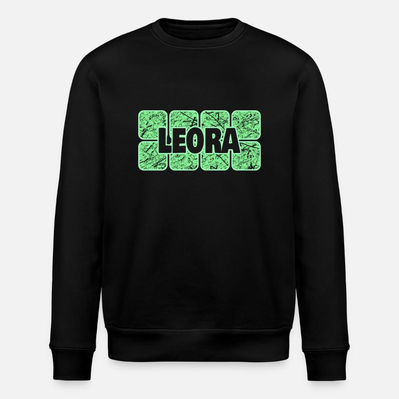 First name Leora - Stanley/Stella ROLLER Unisex Organic Sweatshirt - black