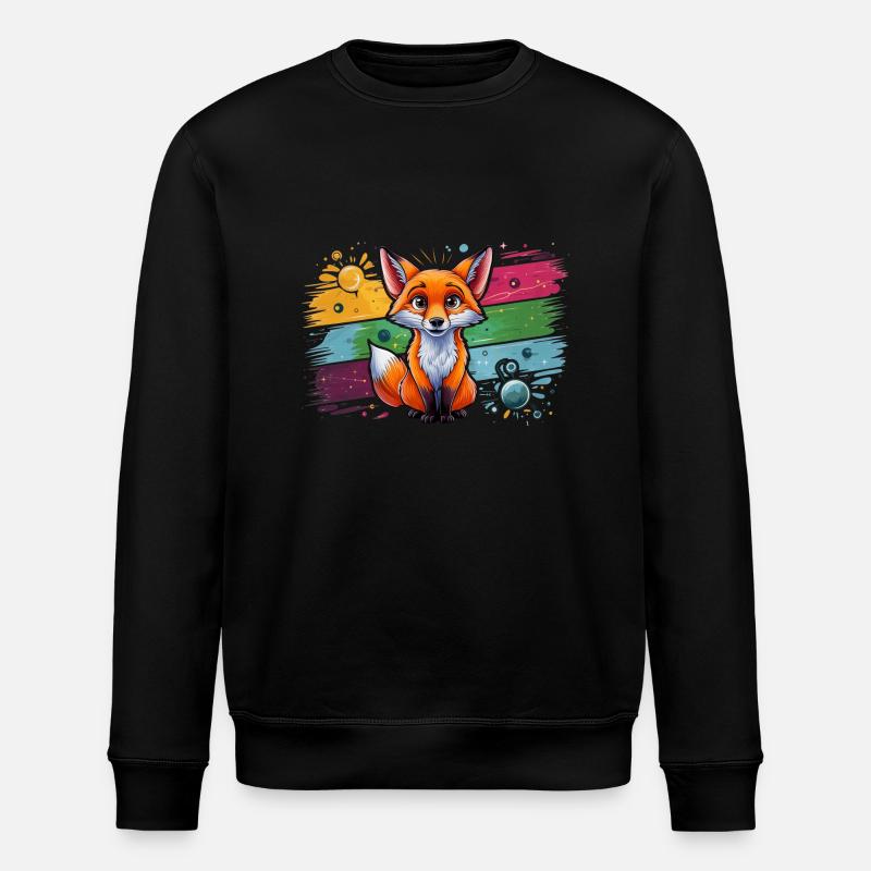 Fox - Illustration - Stanley/Stella ROLLER Unisex Organic Sweatshirt - black