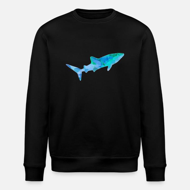 Whale shark blue green - Stanley/Stella ROLLER Unisex Organic Sweatshirt - black