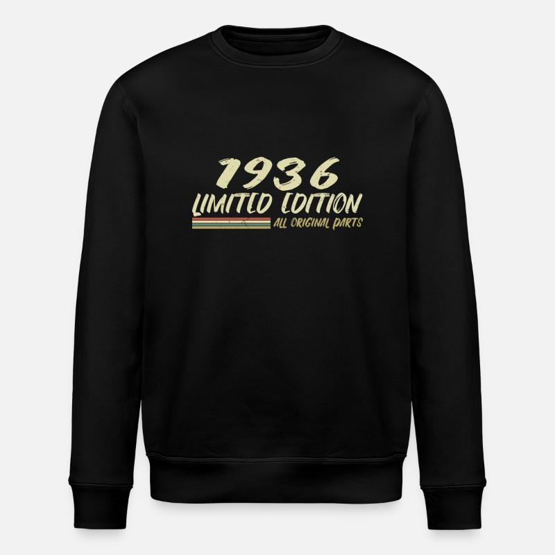 1936 Birthday Gift Idea 1936 - Stanley/Stella ROLLER Unisex Organic Sweatshirt - black