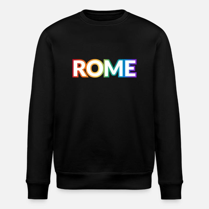 ROME PRIDE Regenbogentext - Stanley/Stella Unisex Bio-Sweatshirt ROLLER - Schwarz