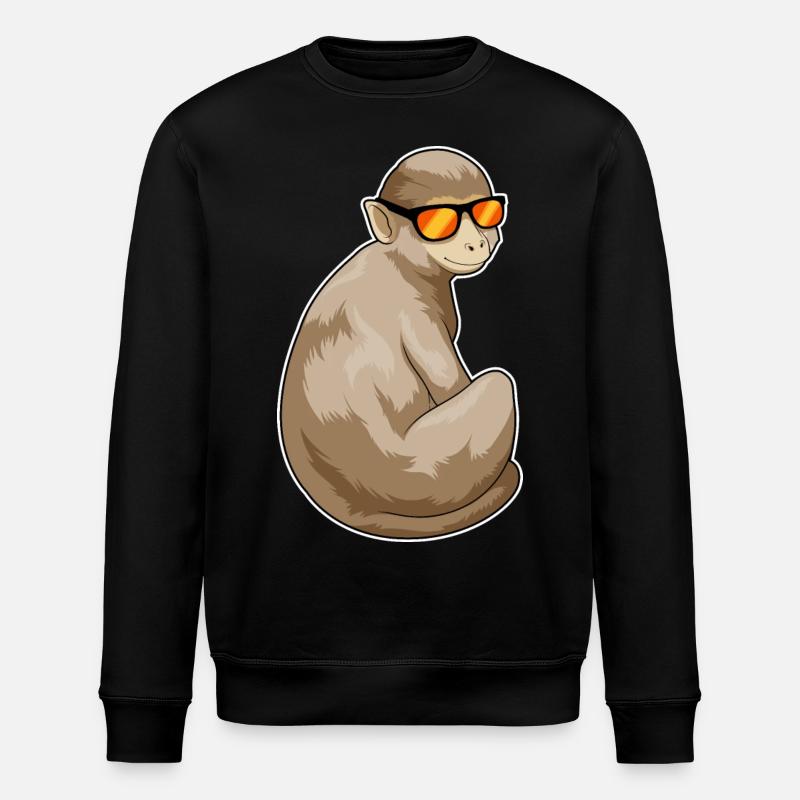 Monkey Sunglasses - Stanley/Stella ROLLER Unisex Organic Sweatshirt - black