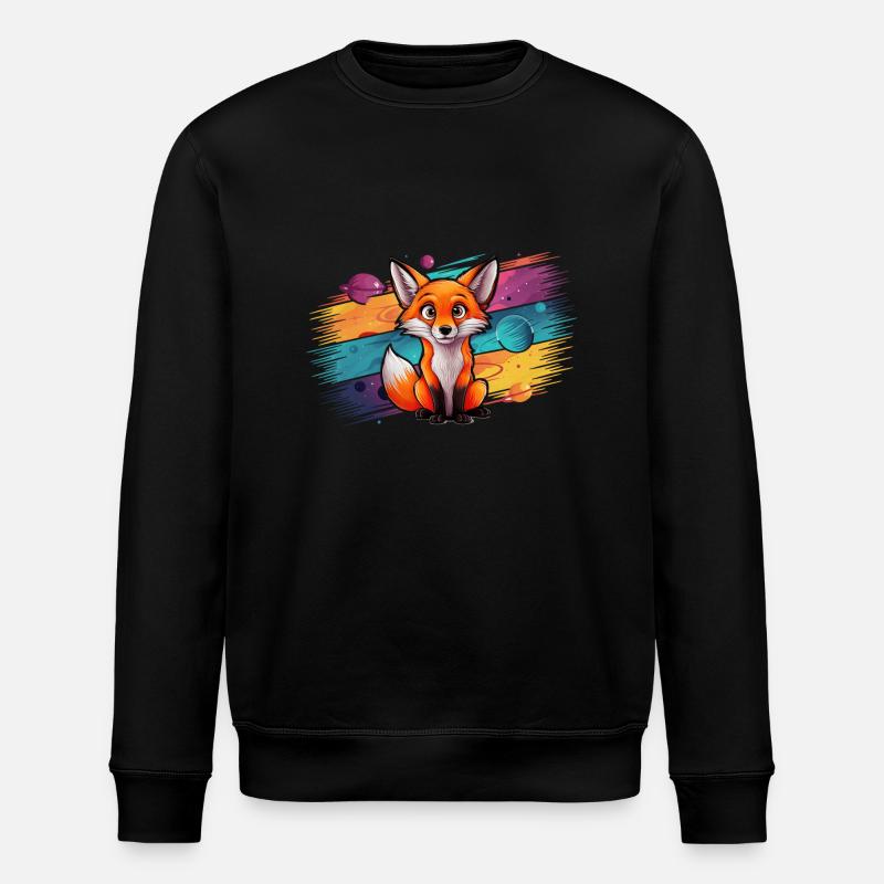 Fox - Illustration - Stanley/Stella ROLLER Unisex Organic Sweatshirt - black