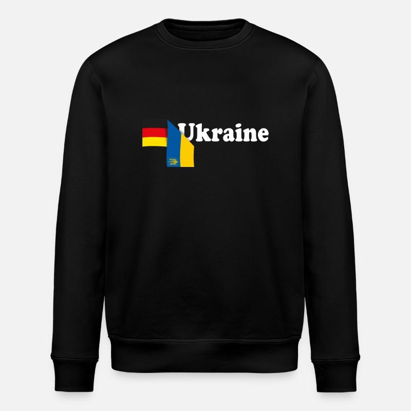 Germany Ukraine Tryzub Flag - Stanley/Stella ROLLER Unisex Organic Sweatshirt - black