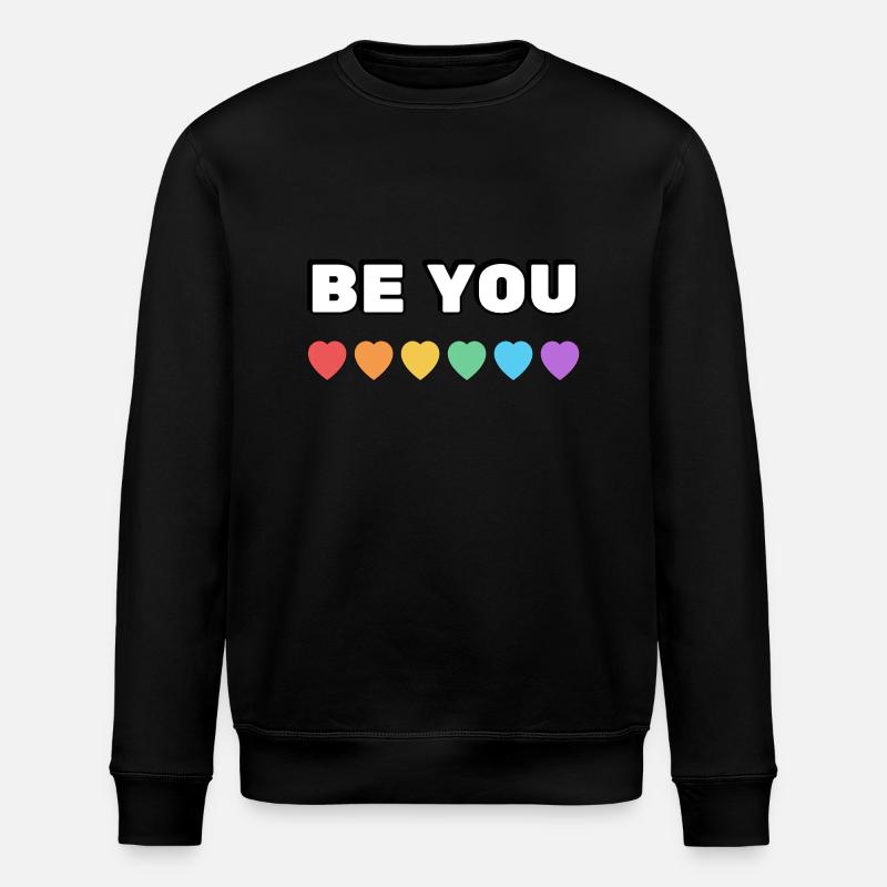 Soyez vous cœurs arc-en-ciel - Sweat bio ROLLER Stanley/Stella Unisexe - noir