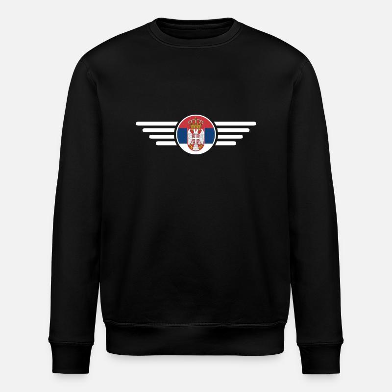 Serbien Stil Design T-Shirt - Stanley/Stella Unisex Bio-Sweatshirt ROLLER - Schwarz