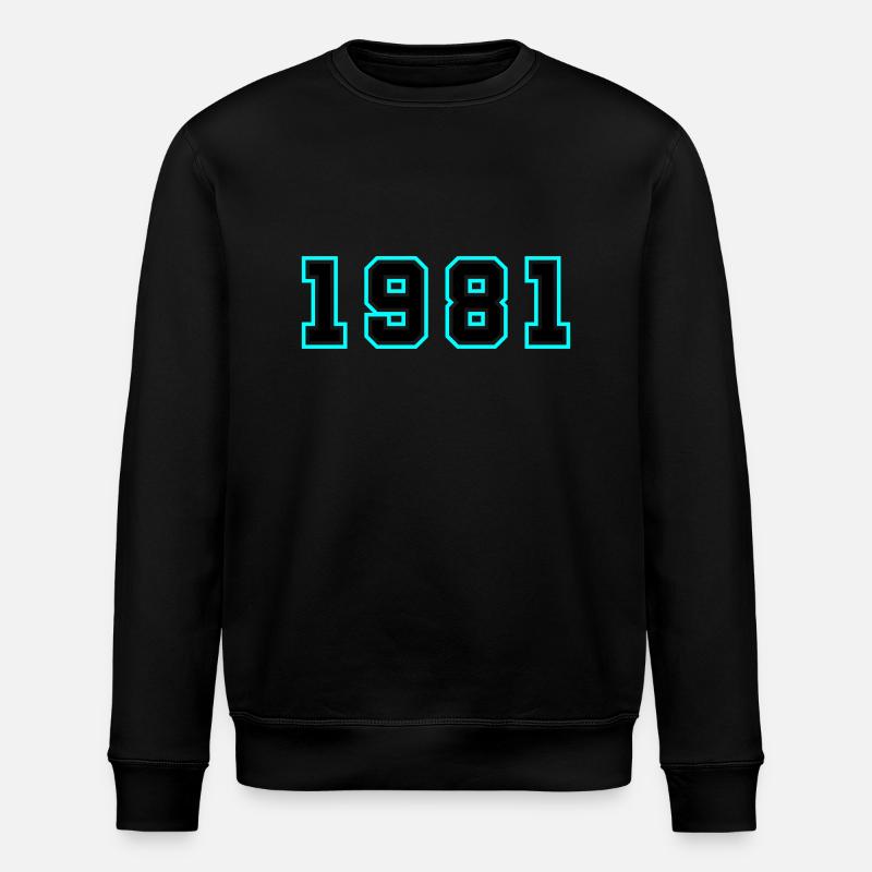 1981 Year Birthday - Stanley/Stella ROLLER Unisex Organic Sweatshirt - black