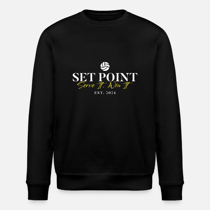Set Point Volleyball Logo - Stanley/Stella ROLLER Unisex Organic Sweatshirt - black