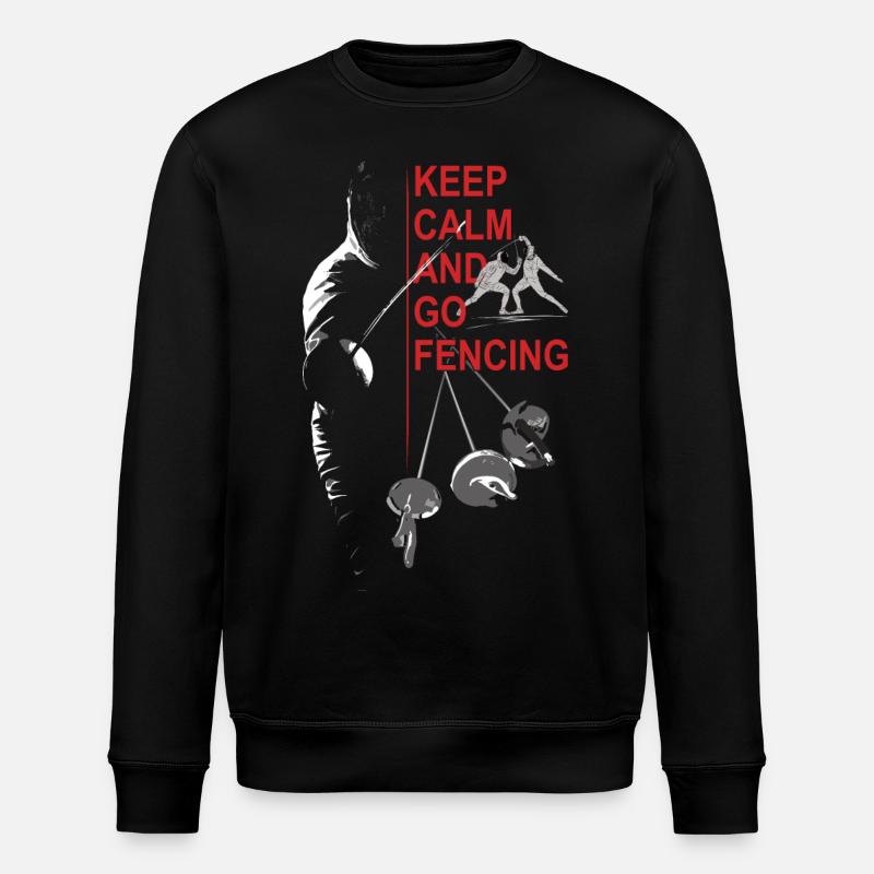 Fechten, Geschenk, Training, Keep Calm - Stanley/Stella Unisex Bio-Sweatshirt ROLLER - Schwarz