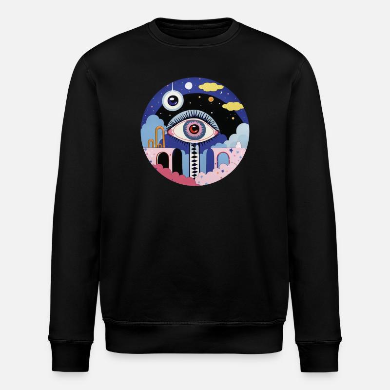Psychedelic Eye - Stanley/Stella ROLLER Unisex Organic Sweatshirt - black