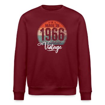 Vintage Made in 1966 Geburtsjahr 1966 Geburtstag - Stanley/Stella Unisex Bio-Sweatshirt ROLLER - Burgunderrot - Vorne - Nik (191cm)