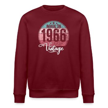 Vintage Made in 1966 Geburtsjahr 1966 Geburtstag - Stanley/Stella Unisex Bio-Sweatshirt ROLLER - Burgunderrot - Vorne - Nik (191cm)