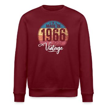 Vintage Made in 1966 Geburtsjahr 1966 Geburtstag - Stanley/Stella Unisex Bio-Sweatshirt ROLLER - Burgunderrot - Vorne - Nik (191cm)
