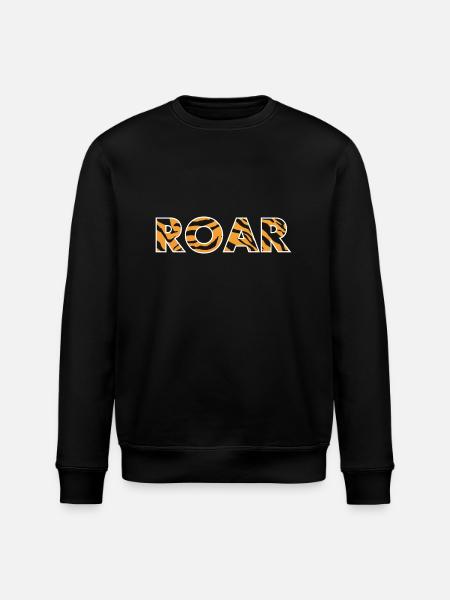 ROAR roar lettering tiger mønster striber - Stanley/Stella økologisk unisex-sweatshirt ROLLER - sort