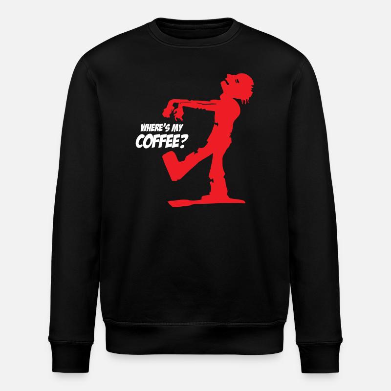 Zombie Where is My Coffee - Stanley/Stella ROLLER Unisex Organic Sweatshirt - black
