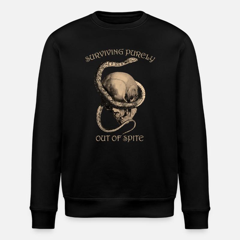 Design Gothique Crâne & Serpent - Sweat bio ROLLER Stanley/Stella Unisexe - noir