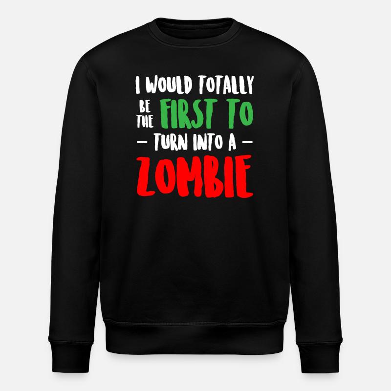 Funny Zombie - Stanley/Stella ROLLER Unisex Organic Sweatshirt - black
