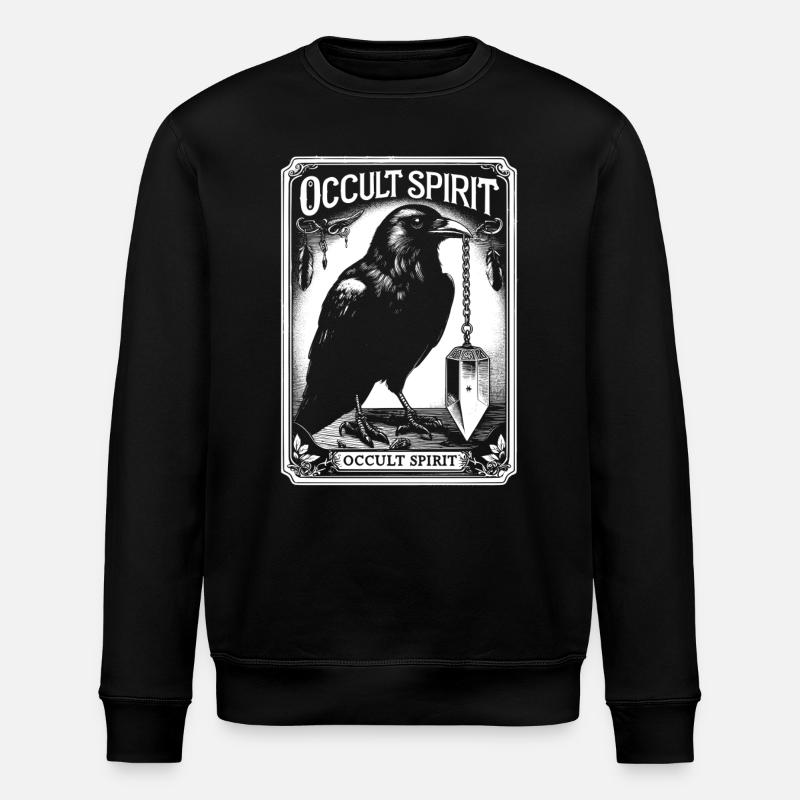 Occult Spirit Raven Pendulum - Stanley/Stella ROLLER Unisex Organic Sweatshirt - black
