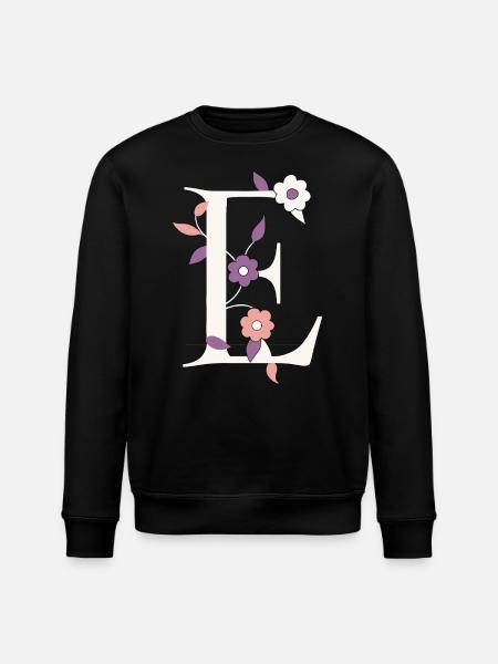 Letter E Monogram Retro - Stanley/Stella ROLLER Unisex Organic Sweatshirt - black