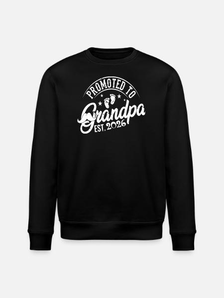 Forfremmet til bedstefar 2026 Kommende bedstefar - Stanley/Stella økologisk unisex-sweatshirt ROLLER - sort