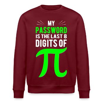 Passwort ist Pi Ziffern - Stanley/Stella Unisex Bio-Sweatshirt ROLLER - Burgunderrot - Vorne - Nik (191cm)