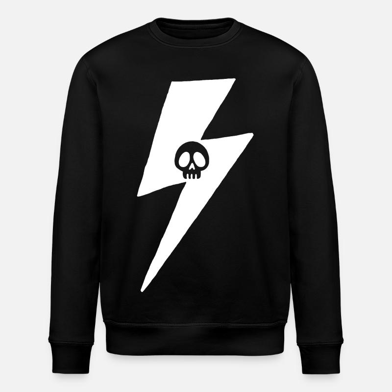 Skull and White Lightning - Stanley/Stella ROLLER Unisex Organic Sweatshirt - black