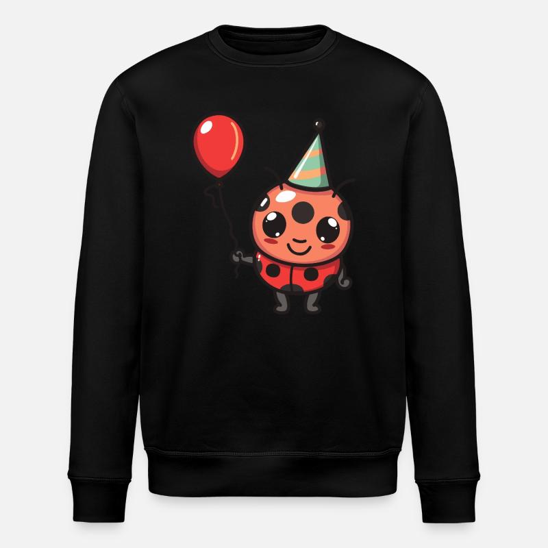 Ladybug Birthday Baby - Stanley/Stella ROLLER Unisex Organic Sweatshirt - black