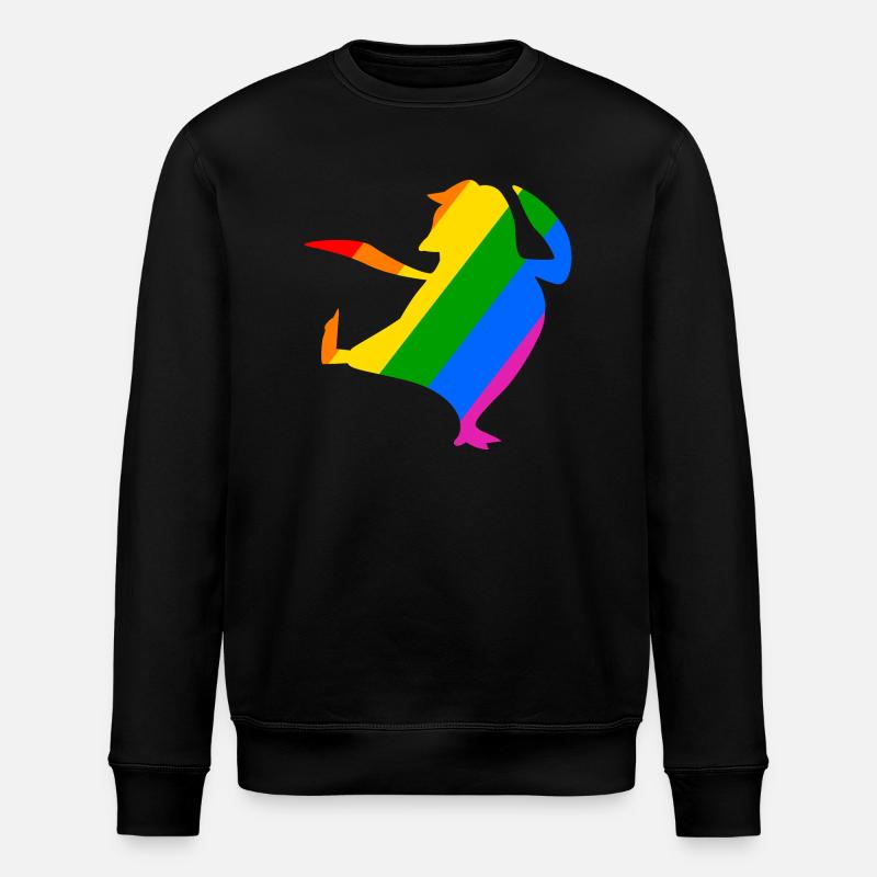 Rainbow Penguin fait du karaté - Sweat bio ROLLER Stanley/Stella Unisexe - noir