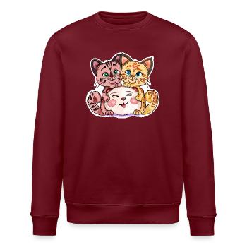 Two kittens with stuffed animal - Stanley/Stella ROLLER Unisex Organic Sweatshirt - burgundy - Front - Nik (191cm)