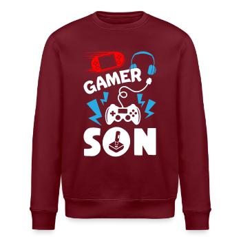 Gamer Son - Stanley/Stella ROLLER Unisex Organic Sweatshirt - burgundy - Front - Nik (191cm)