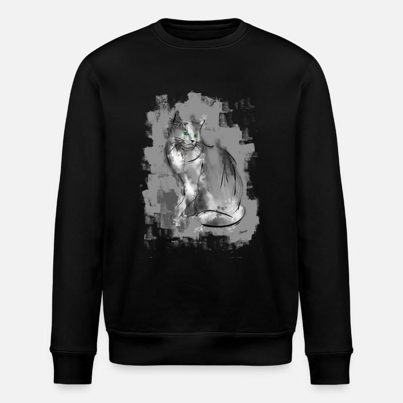 cat - Stanley/Stella ROLLER Unisex Organic Sweatshirt - black