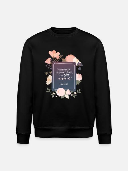 Possible with God - Stanley/Stella ROLLER Unisex Organic Sweatshirt - black