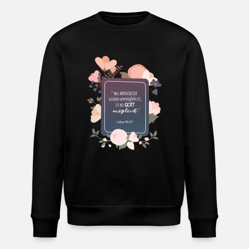 Possible with God - Stanley/Stella ROLLER Unisex Organic Sweatshirt - black