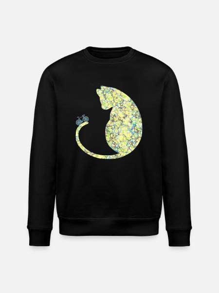 Cat with Bike E 219 - Stanley/Stella ROLLER Unisex Organic Sweatshirt - black
