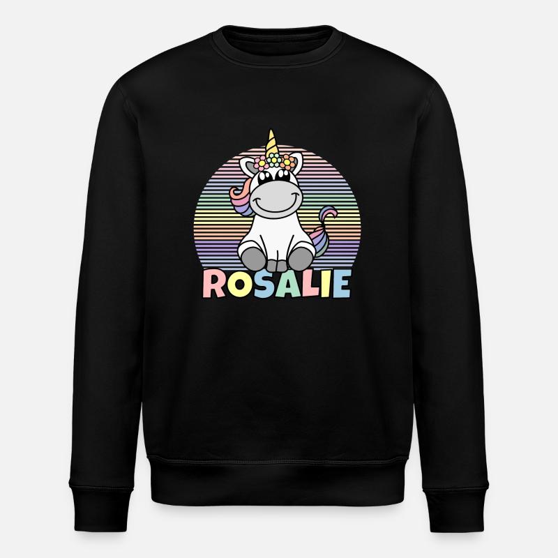 Rosalie Einhorn Name - Stanley/Stella Unisex Bio-Sweatshirt ROLLER - Schwarz