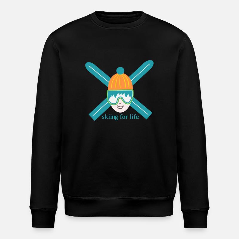 Skifahren 4 Leben - Stanley/Stella Unisex Bio-Sweatshirt ROLLER - Schwarz