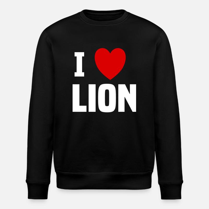 I love Lion - Stanley/Stella ROLLER Unisex Organic Sweatshirt - black