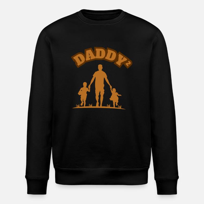 Daddy² 2 Children Brown - Stanley/Stella ROLLER Unisex Organic Sweatshirt - black