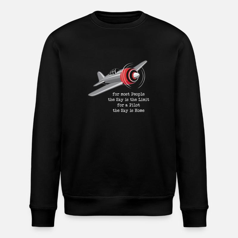 Pilot aviation plane flying gift - Stanley/Stella ROLLER Unisex Organic Sweatshirt - black