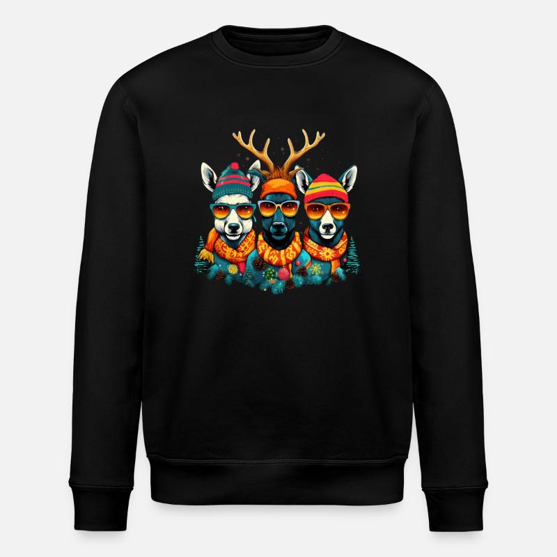Merry Christmas Ugly - Stanley/Stella ROLLER Unisex Organic Sweatshirt - black