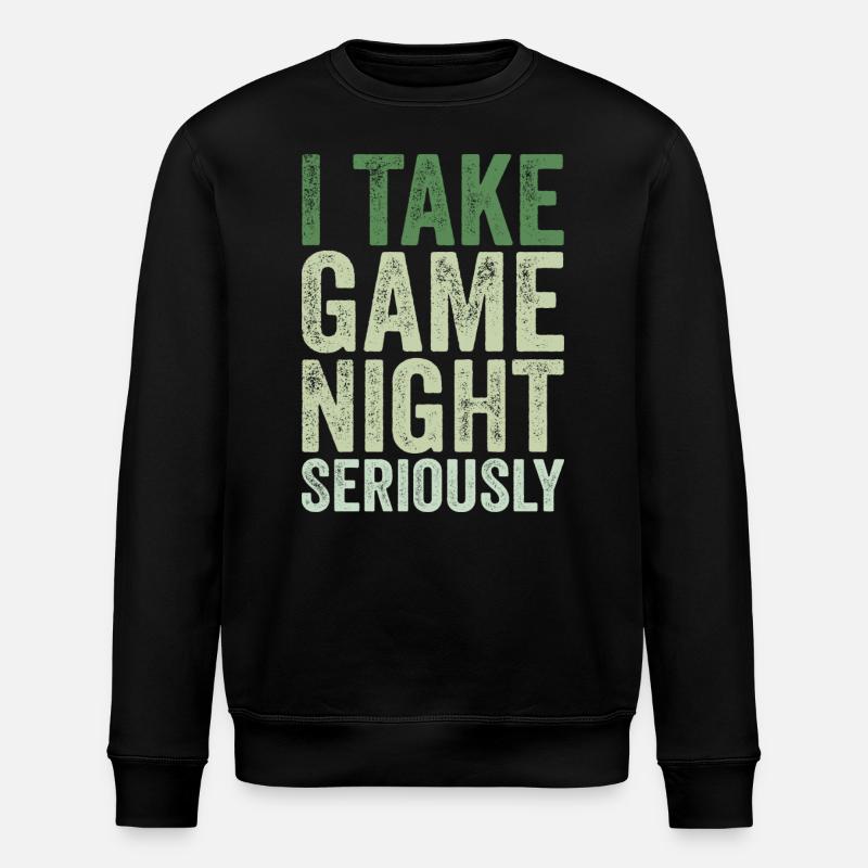 I take game night seriously - Stanley/Stella ROLLER Unisex Organic Sweatshirt - black
