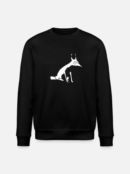 White Fox no 1 - Stanley/Stella ROLLER Unisex Organic Sweatshirt - black