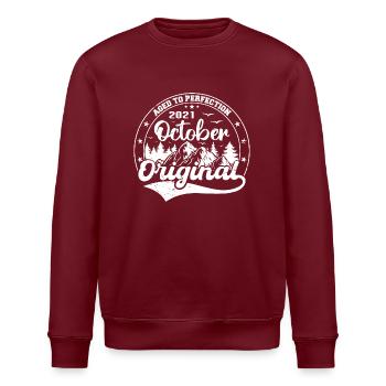 Oktober 2021 geboren Legenden Geburtstag Geschenk - Stanley/Stella Unisex Bio-Sweatshirt ROLLER - Burgunderrot - Vorne - Nik (191cm)