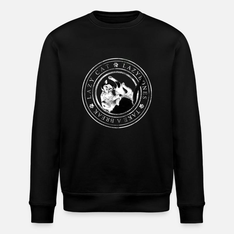 Lazy Cat Logo - Stanley/Stella Unisex Bio-Sweatshirt ROLLER - Schwarz