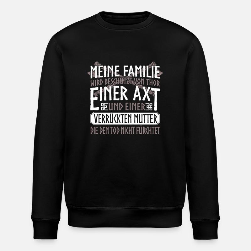 Verrückte Mutter - Stanley/Stella Unisex Bio-Sweatshirt ROLLER - Schwarz