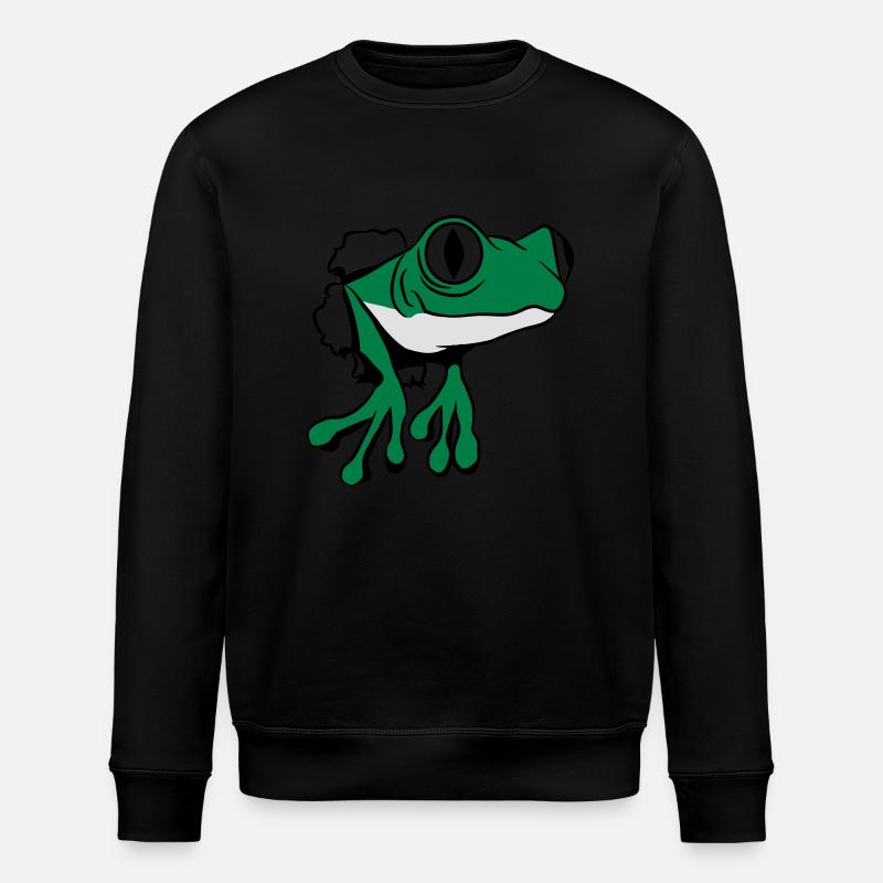 Frosch Loch witzig - Stanley/Stella Unisex Bio-Sweatshirt ROLLER - Schwarz