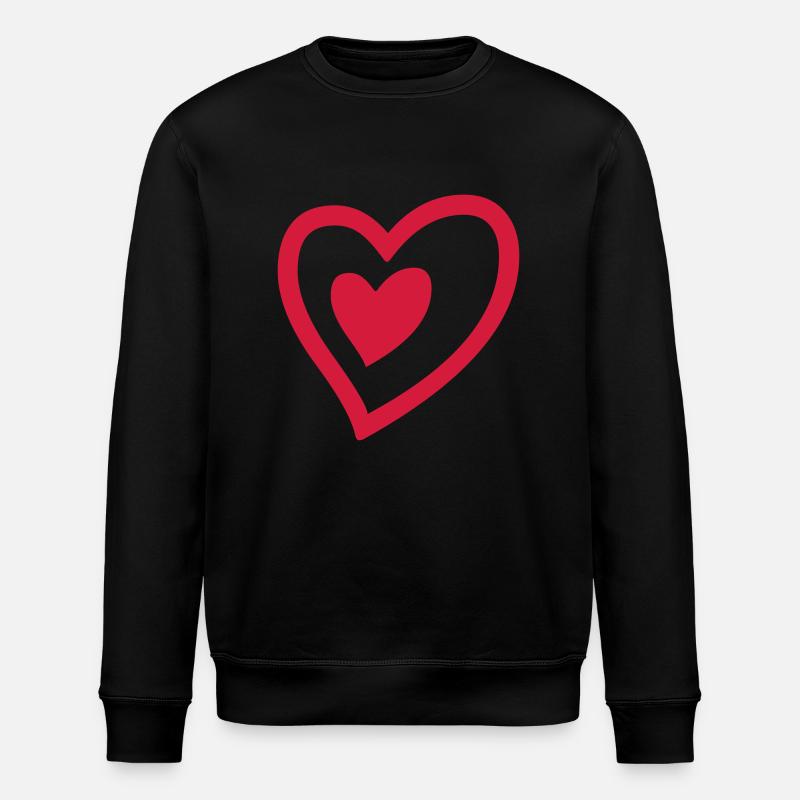 Doppelherz Herzchen rotes Herz - Stanley/Stella Unisex Bio-Sweatshirt ROLLER - Schwarz
